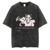 Japanese Anime Nana Osaki Print Vintage Washed Tshirt Harajuku Streetwear Graphic T-Shirt Summer Short SleeveTshirt
