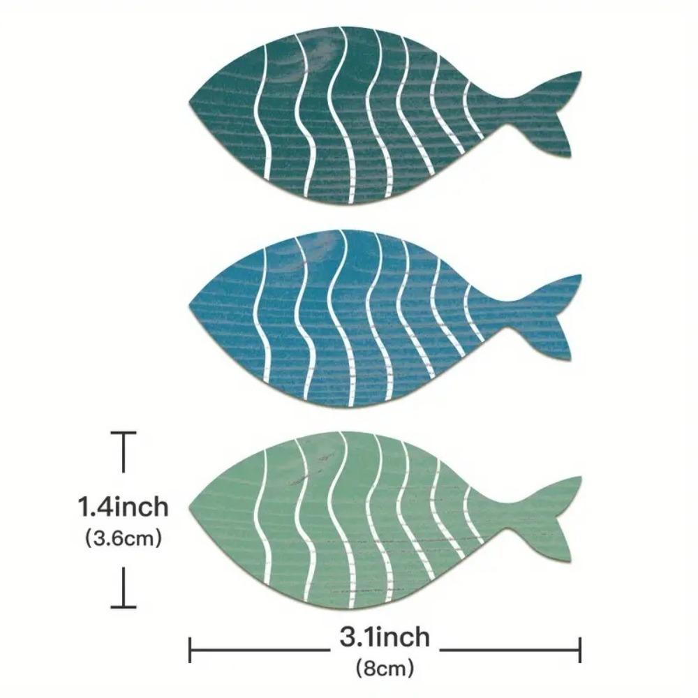 20pcs Wall Art Coastal Beach Fish Pendant Wooden Ocean Animal Signs  Summer Outdoor