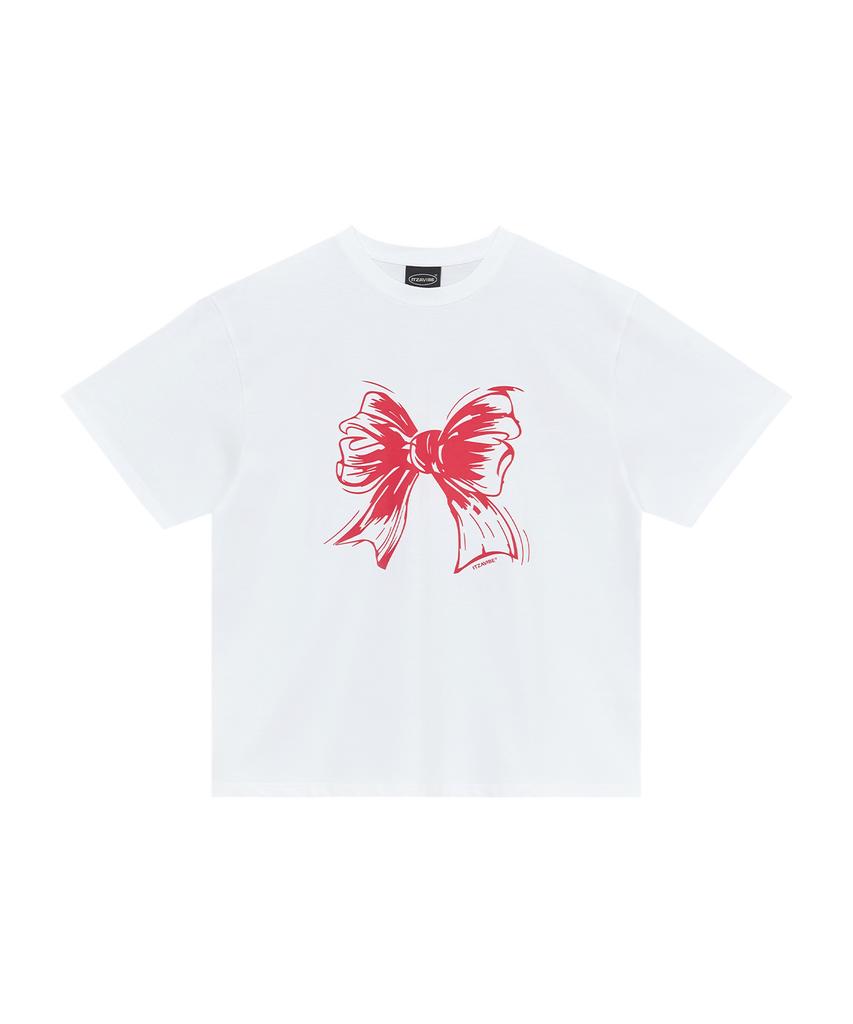 Isjabaibeu Ribbon Logo T Shirt - White