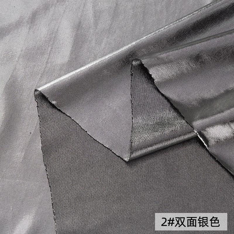 Double-sided Gold-stamped Fake Leather Fabric Iridescent Shiny Stretch Bronzing Fabric Laser Fabric for Dress,Costume,Backdrop