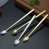 Square Head Stirring Spoon Small Teaspoon Metal Steel Tableware Easy To Clean