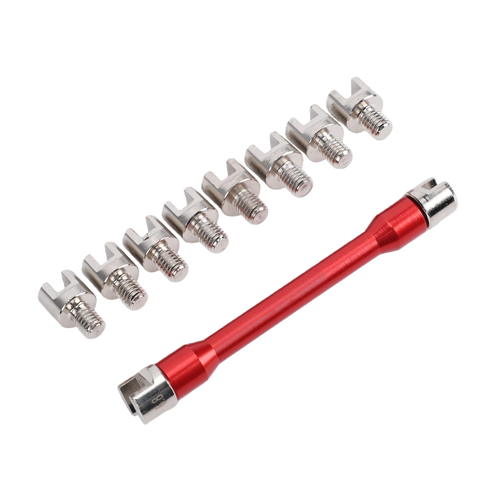 

Motorcycle Spoke Wrench Set 5.0 6.8mm High Hardness Spoke Spanner Repair Tool for Motorbike Scooter Red
