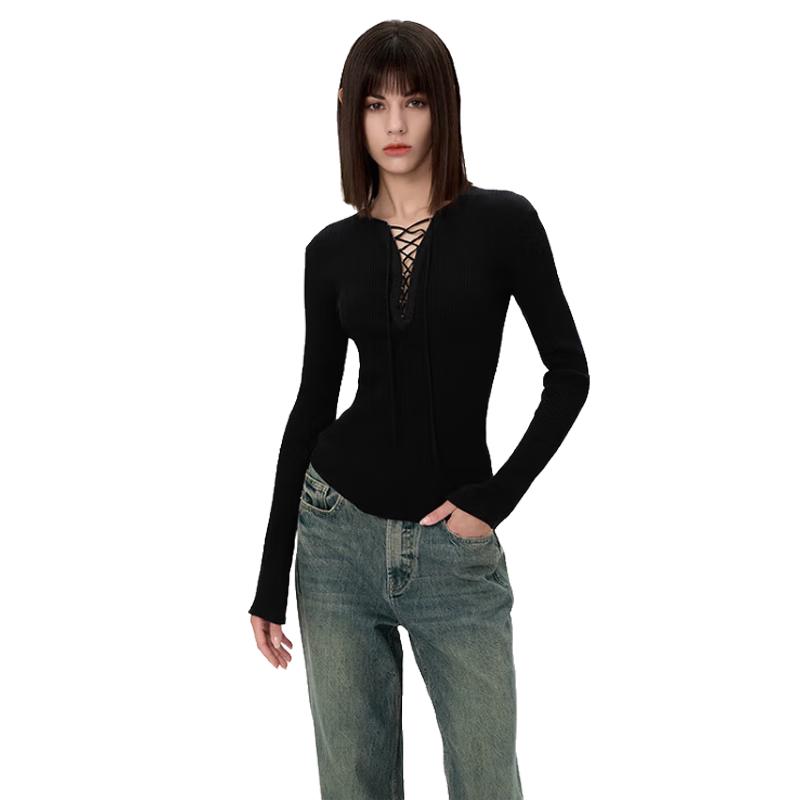 

JINYUJIE Women s Slim Fit Short Knit Top L
