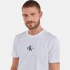 Calvin Klein Solid Color Logo Embroidered Crew Neck Pullover Short Sleeve T-Shirt Men Tops White J30J325649-YAF