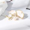 Lady Clothes Brooch Ginkgo Shape Bag Faux Pearl Decor Leaf Coat Collar Hat Scarf