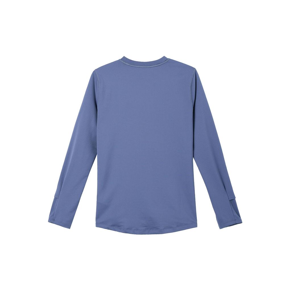 Nike Logo Print Quick-Dry Vintage Long-Sleeve T-Shirt Women Tops Phantom-Blue DX0309-491