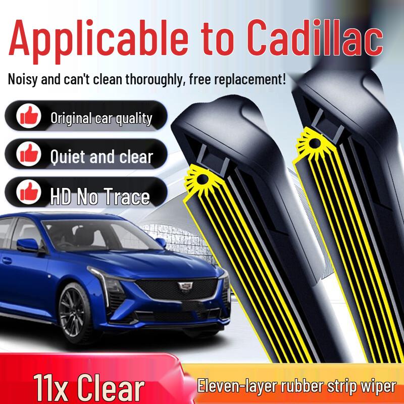 Cadillac ATSL/SRX/CT4/CT5/CT6/XTS/XT5 Frameless Wiper Rubber Strip 1 pair + special interface for Cadillac CT4 / 2020