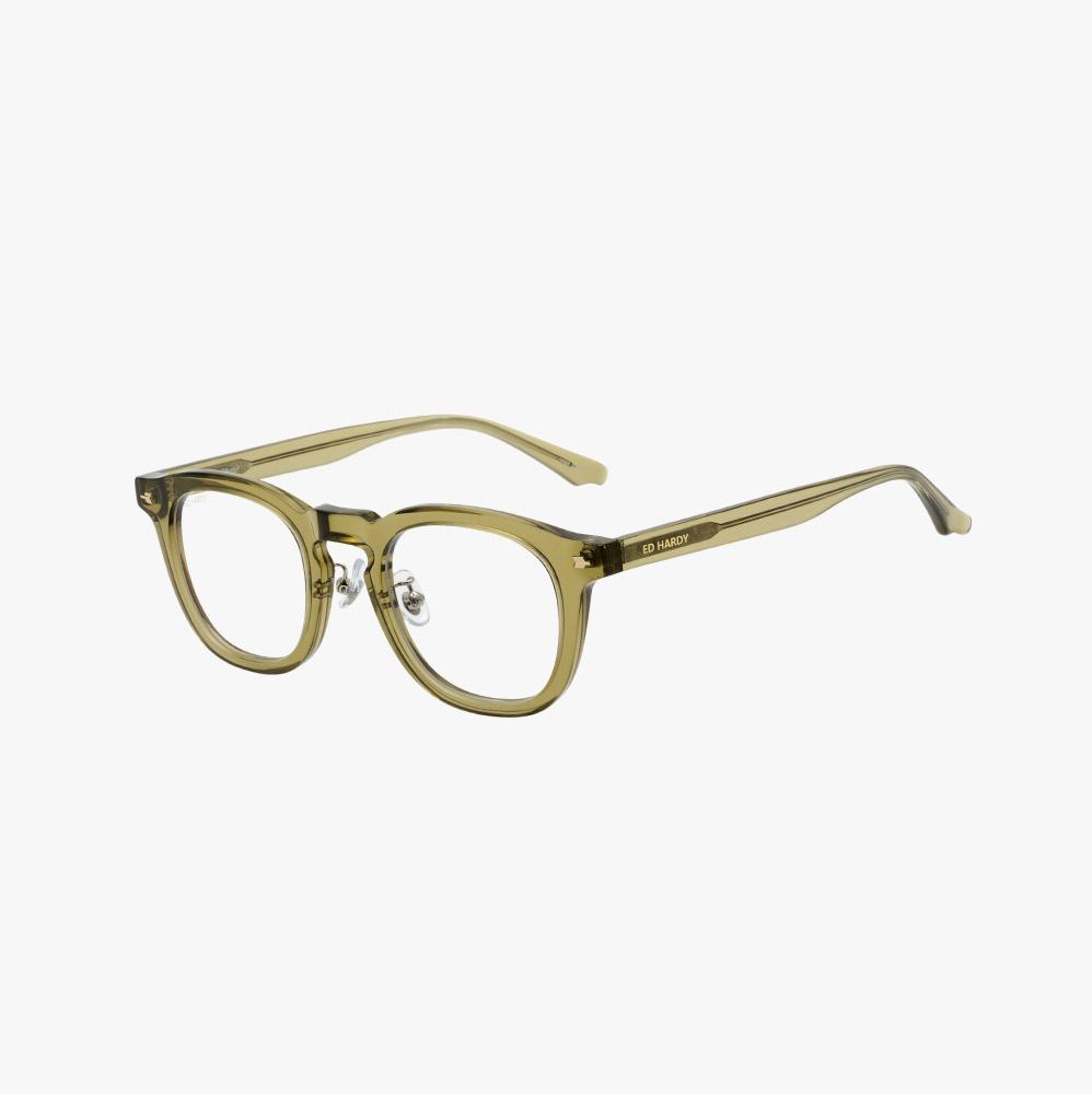 Edeuhadiaiweeo Horn-Rimmed Eyeglass Frames (Ed7034 Khakicrystal 48)