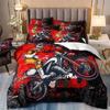 Galaxy Starry Sky Duvet Cover Set for Boys, Speed Rider, Super Cool, Racing Car Comforter, Bedding Sets for Men, Teen, Queen Siz