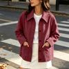 Women's Casual Jacket with Pockets, Relaxed Loose Fit Outerwear for Everyday Wear