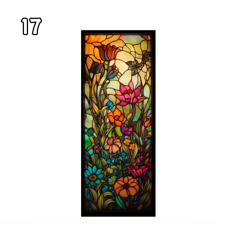 

Colorful Church Stained Glass Window Film Static Cling Opaque Frosted Privacy Stickers Protection Home Decor Window Films (as the picture,20x50cm)