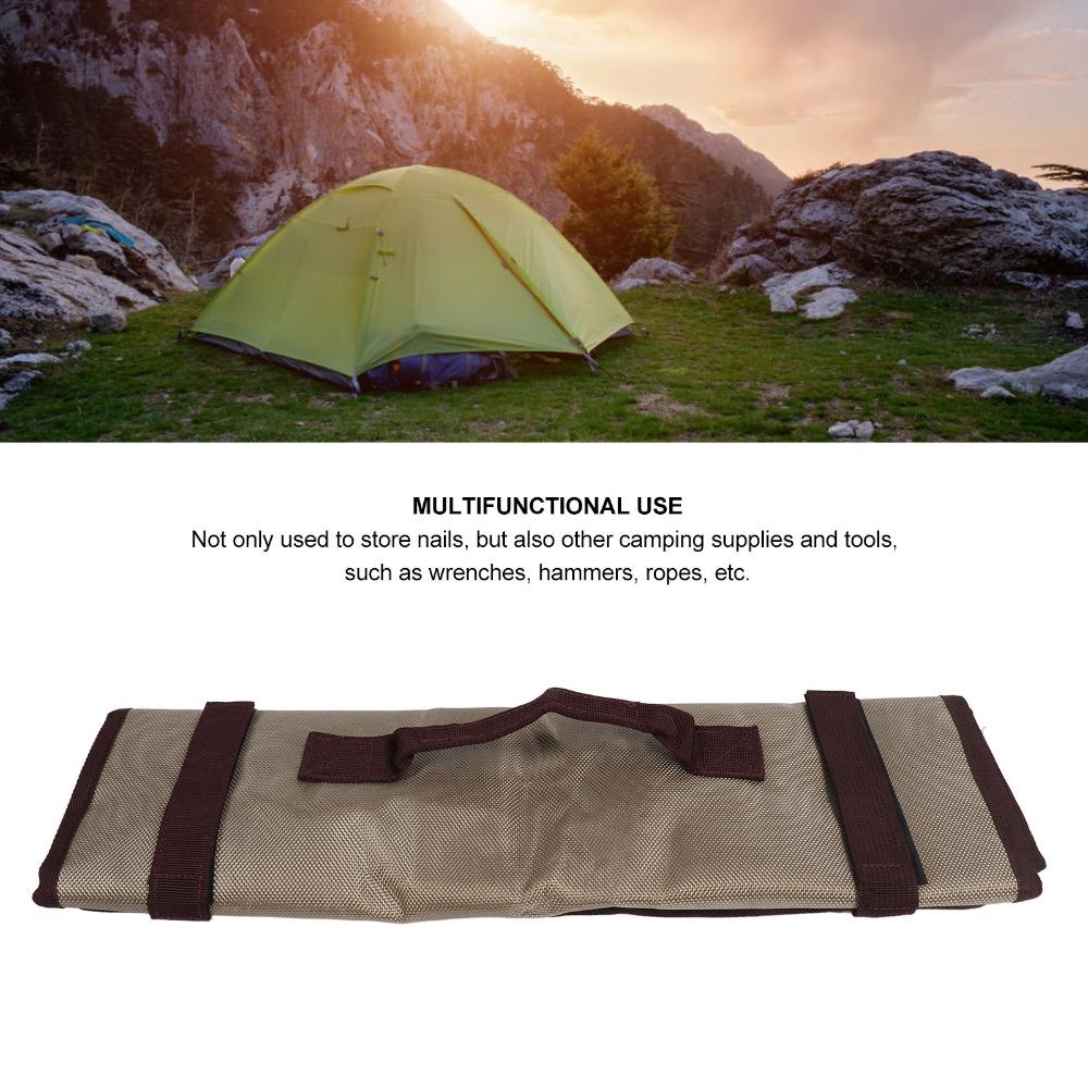 Wide Handle Tent Peg Bag Oxford Cloth Tent Nail Storage Bag Tent Stakes Storage Bag  Beach Travel