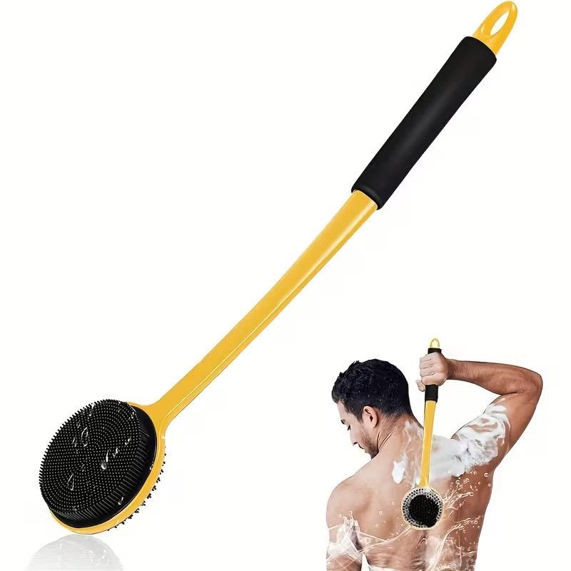 Silikon Duschbürste mit langem Griff & Peeling-Rückenbürste