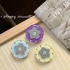 Solid Color Round Ring Flower Mirror Mobile Phone Airbag Holder Paste Retractable Desktop Female Gift