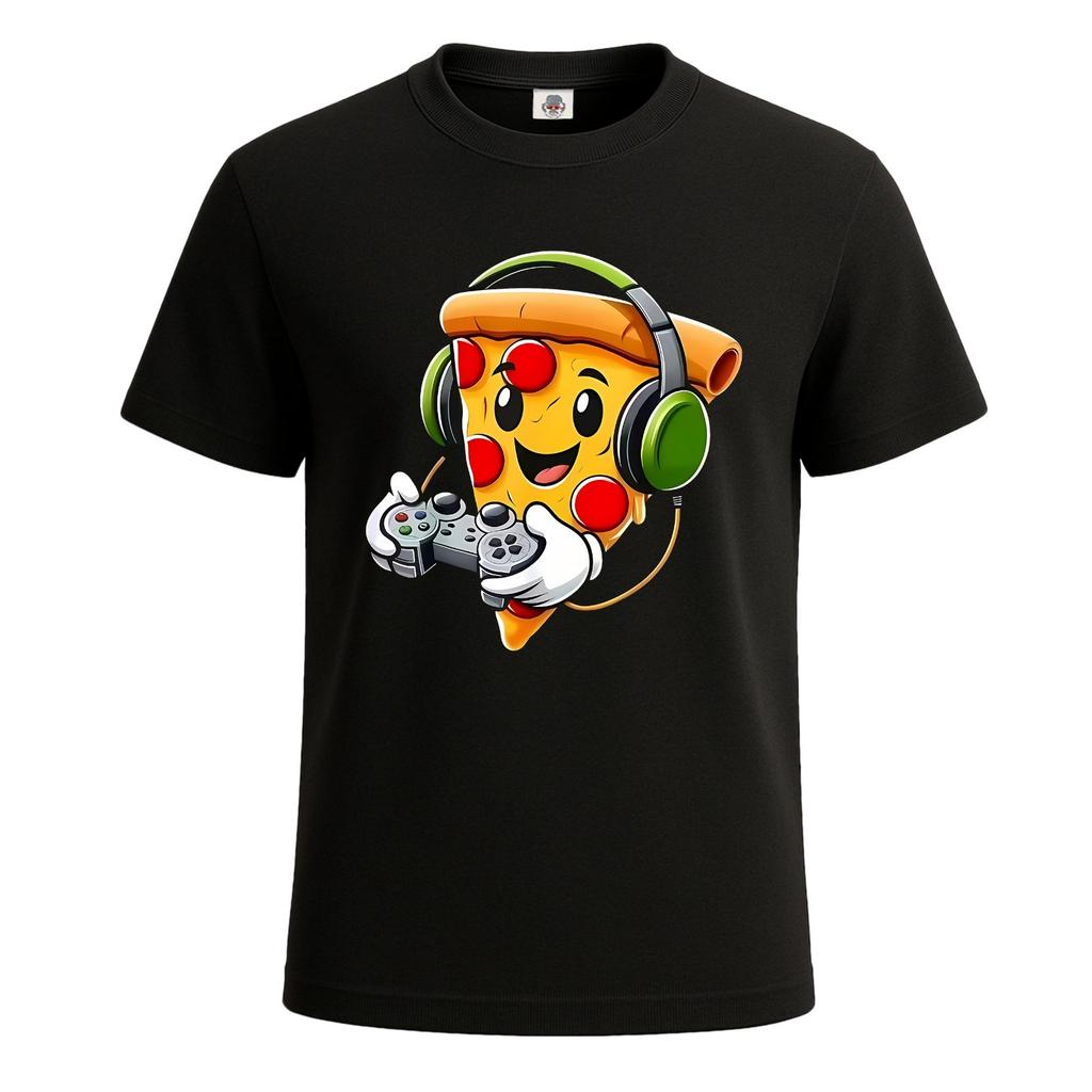 Pizza Video Gaming Pizza Lover Funny Gamer T-Shirt For Men's Gift Joke Tee Top