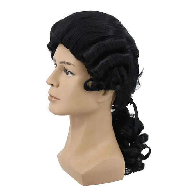 European American Men's Long Curly Wig for Halloween, Christmas, Carnival, or Cosplay