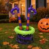 Balde de Gelo Inflável de Halloween, Tina para Bebidas de Pernas de Bruxa, Cooler Roxo Laranja para Decoração de Festa, Reunião ao Ar Livre