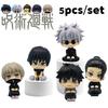 New 5Pcs/set Jujutsu Kaisen Cute Yuji Itadori Gojo Satoru Q Ver. PVC Action Figures Anime Figure Model Toys Collection Doll Gift