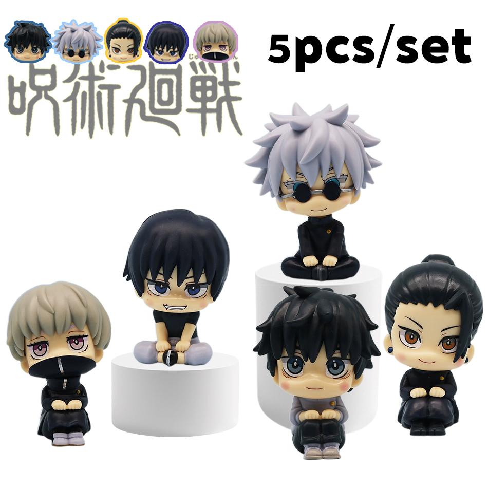 New 5Pcs/set Jujutsu Kaisen Cute Yuji Itadori Gojo Satoru Q Ver. PVC Action Figures Anime Figure Model Toys Collection Doll Gift