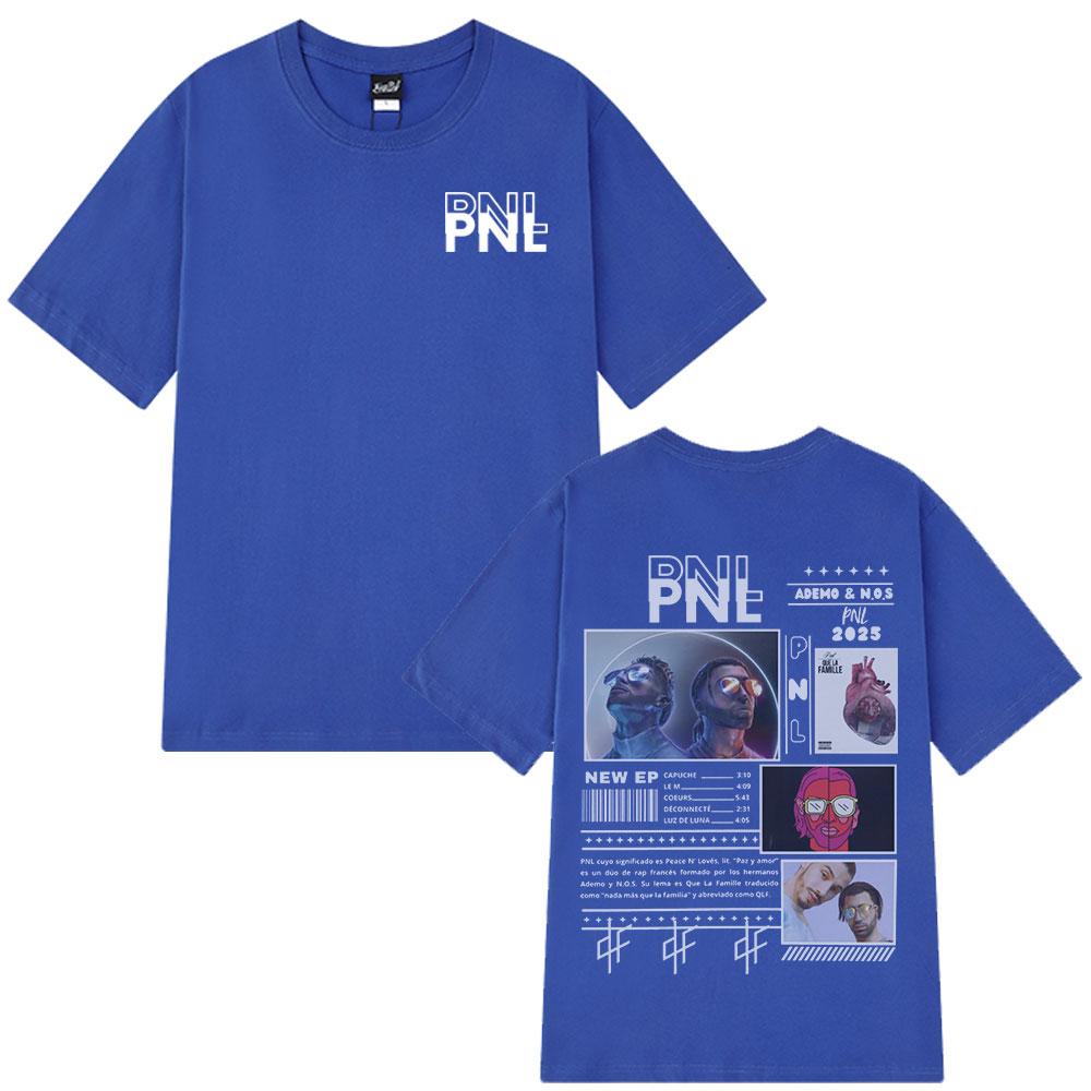 French Rapper PNL Tshirts Le Monde Chico Album Print Tshirt Unisex Women Hip Hop Fashion Cotton Short Sleeve T Shirts Streetwear