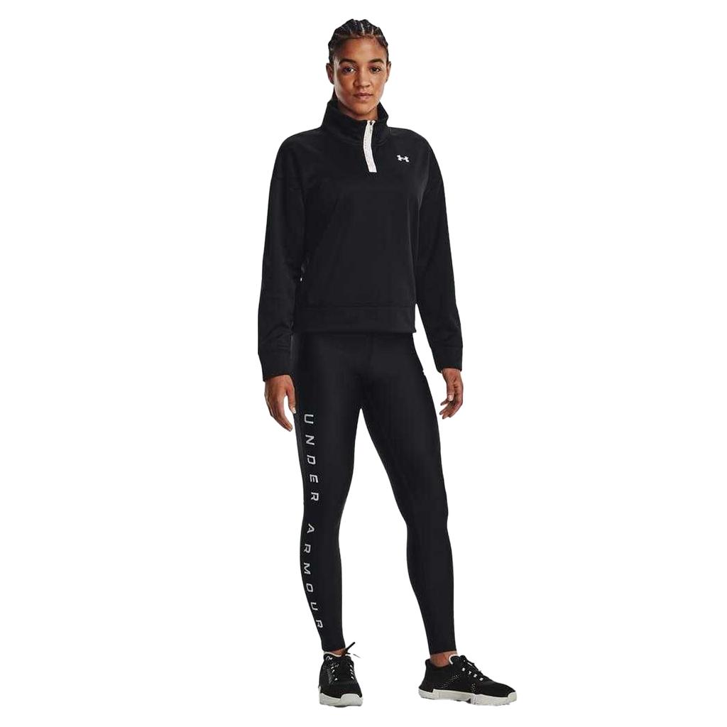 Under Armour Top reflectante de forro polar con cremallera de un cuarto para mujer/señora
