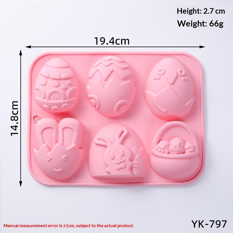 Easter Bunny Egg Shaped Silicone Cake Cookies Mold Chocolate Candy Baking Tool For Easter Kids Birthday Party Diy Decoration