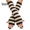 Knitted Arm Warmers for Women Striped Women, Fingerless Sleeves, Soft Comfortable Sleeves Typing Thermal Wrist Autumn Winter, Fashion Accessories