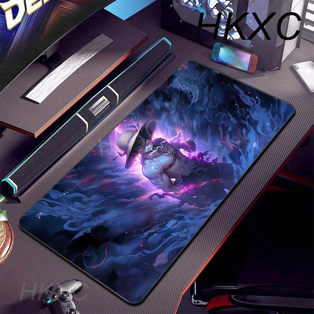 Large Desk Mat One Piece Luffy Gear5 Extended Gaming Mouse Pad Non-Slip Rubber Base Stitched Edge PC Gamer Laptop Keyboard Pads