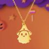 316L Stainless Steel Halloween Ghost Pendant Pumpkin Necklace for Women Men Gold Color Cat Necklace Friendship Jewelry Gift