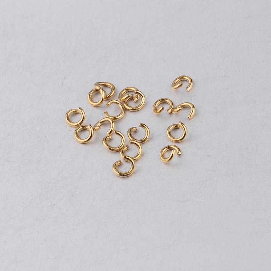 

5mm Gold-Plated Stainless Steel Jump Rings, Single Loops for DIY Jewelry, 100pcs