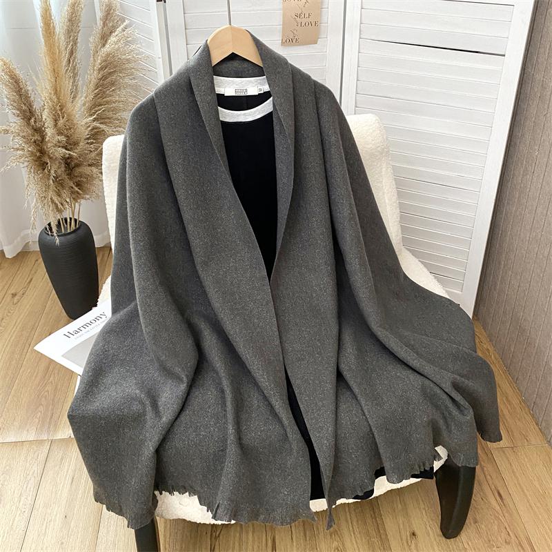 Winter Scarf For Women Cashmere Warm Solid Pashmina Blanket Wraps Female Thick Soft Bufanda Tassel Shawl Wrap Poncho Echarpe