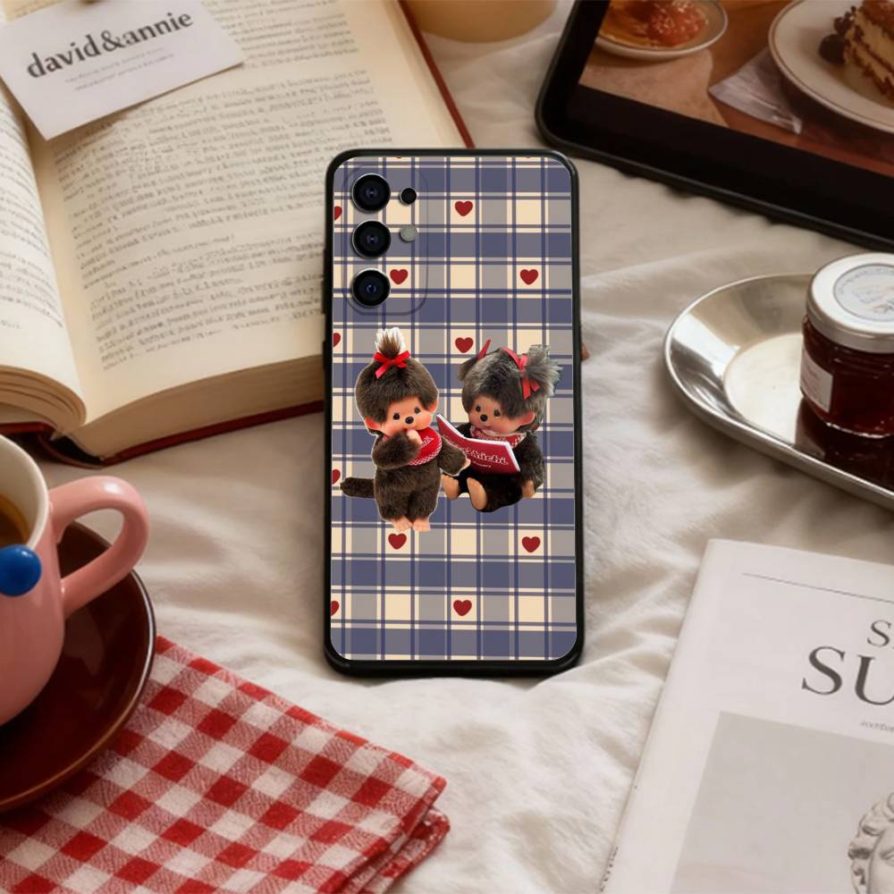 Plush Doll M-Monchhichis   Phone Case For Samsung S 25,24,23,22,30,21,10,9,Ultra,Plus,Lite,FE,4,5 G Soft Black Case