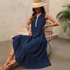 TikTok Europe Sleeveless V-Neck Summer Dress 2026 - Women's Casual Long Dress with Unique Craftsmanship.