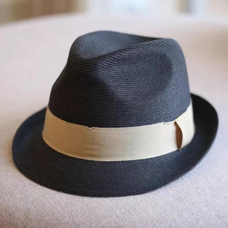Unisex Foldable Straw Sun Hats Men Women Fashion Summer Sunscreen Beach Hat Retro Jazz Panama Cowboy Fedora Hat  sale