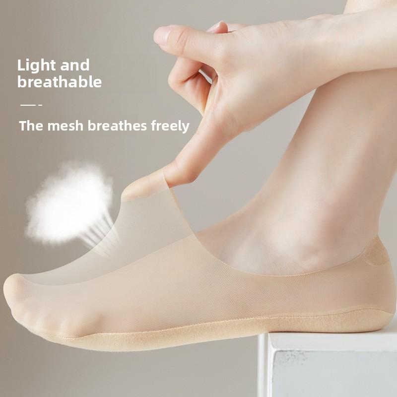 5 Pairs Boat Socks Ultra-thin Shallow Mouth Invisible Sole Non-slip Can Not Remove The Heel Sole Summer Socks