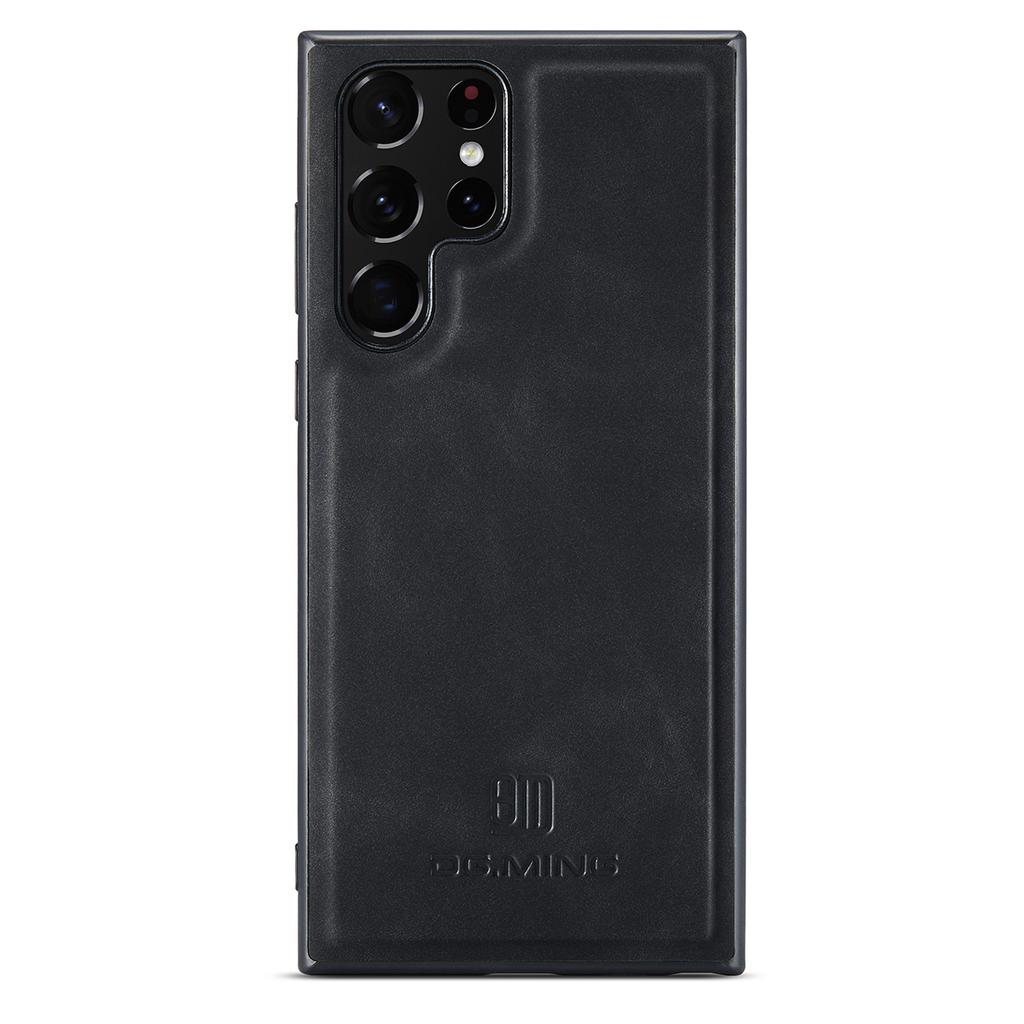 DG.MING For Samsung Galaxy S25 Ultra Case PU Leather Covered PC+TPU Hybrid Phone Shell