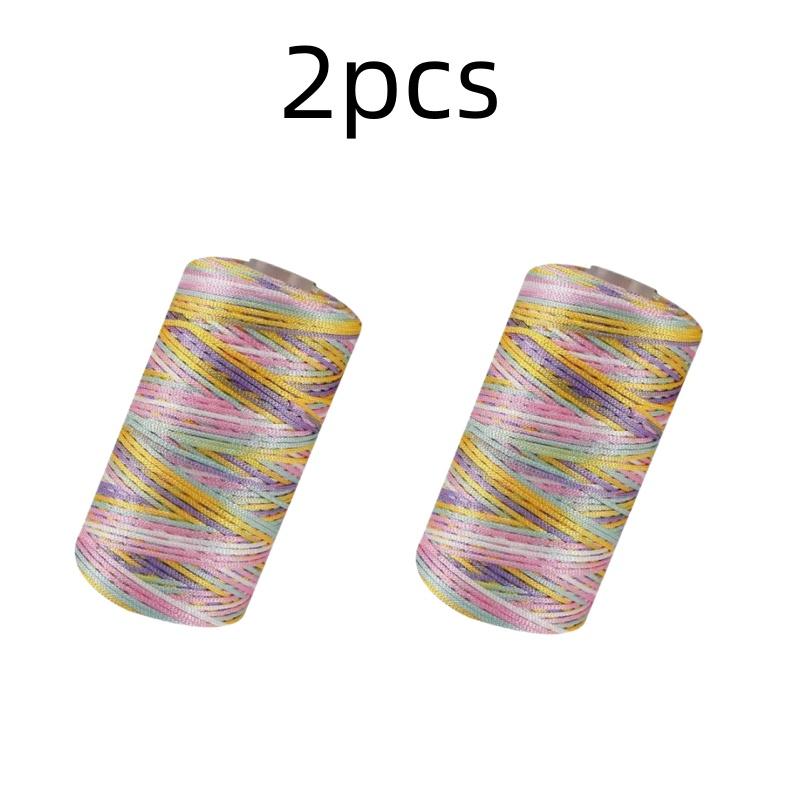 New Summer Crochet Yarn 1.5mm Thin Ice Cotton Thread for Hand Knitting Bag Hat Shoes 100g Hollow Line Colorful Nylon Cord
