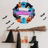 Halloween Holz Türschild, Schwarze Katze Kürbis Skelett Veranda Hängedekoration, Wasserdichtes Außen Willkommensschild, Bereit zum Aufhängen Party Dekoration