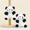 Adorable Curly Panda Plush Toy Keychain Soft Coral Fleece Stuffed Animal