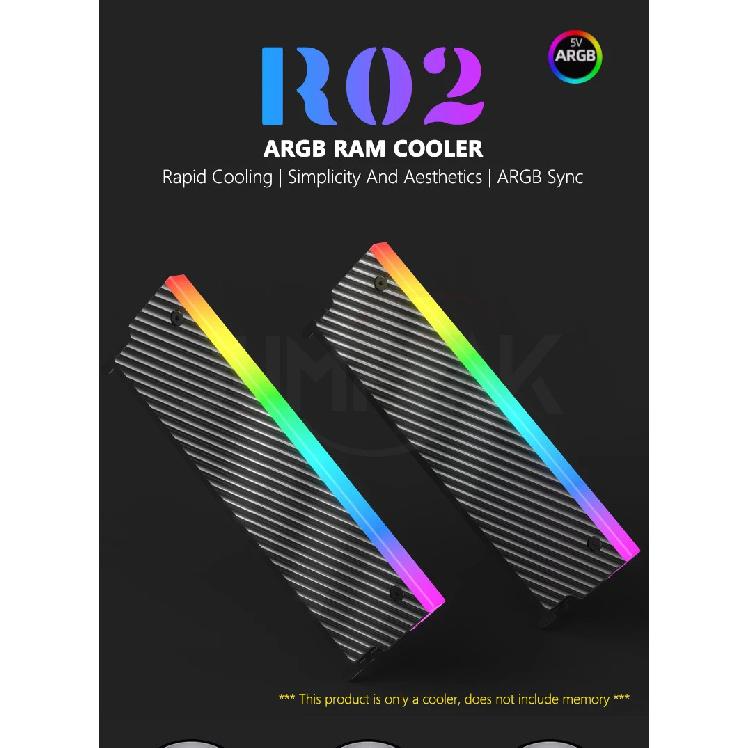 JUMPEAK R02 Computer ARGB Memory Module Heatsink Shim Cover Wavy Enhanced Cooling DDR3 DDR4 DDR5 PC RAM Cooler Radiator Armor