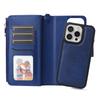 For iPhone 16 Pro Magnetic Leather Case Mobile Cover with Detachable Zipper Wallet Strap