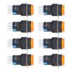 25Pcs Button Switch Momentary Self Locking 8 Pin 16mm Round with Light 12V for ControlYellow