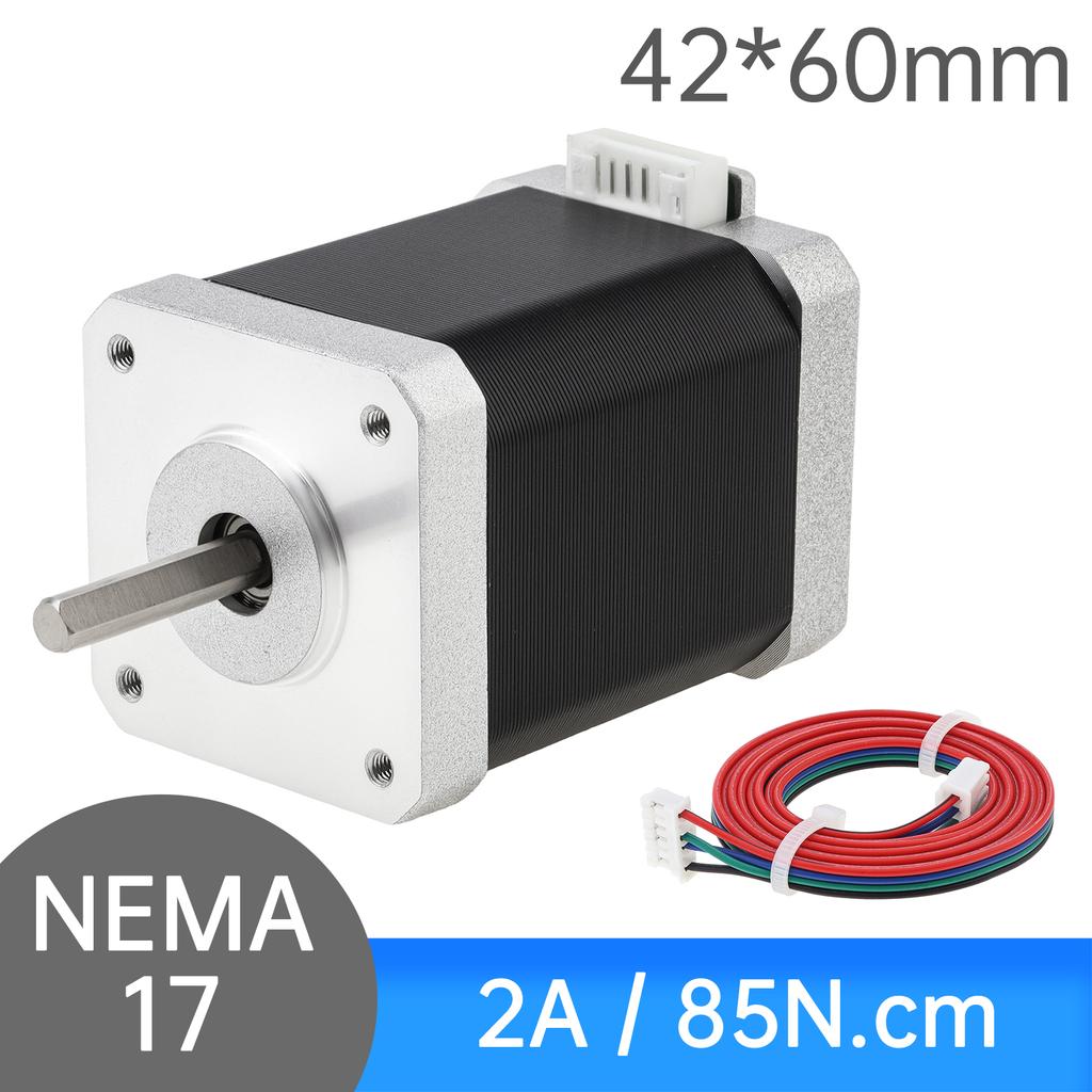 Βηματικός Κινητήρας Nema 17 60MM Διπολικός 2A 85N.cm(118oz.in) 42 Κινητήρας 2 Φάσεων 4 Καλωδίων Διπολικός Βηματικός Κινητήρας 1,8 Μοίρας για CNC 3D Εκτυπωτή