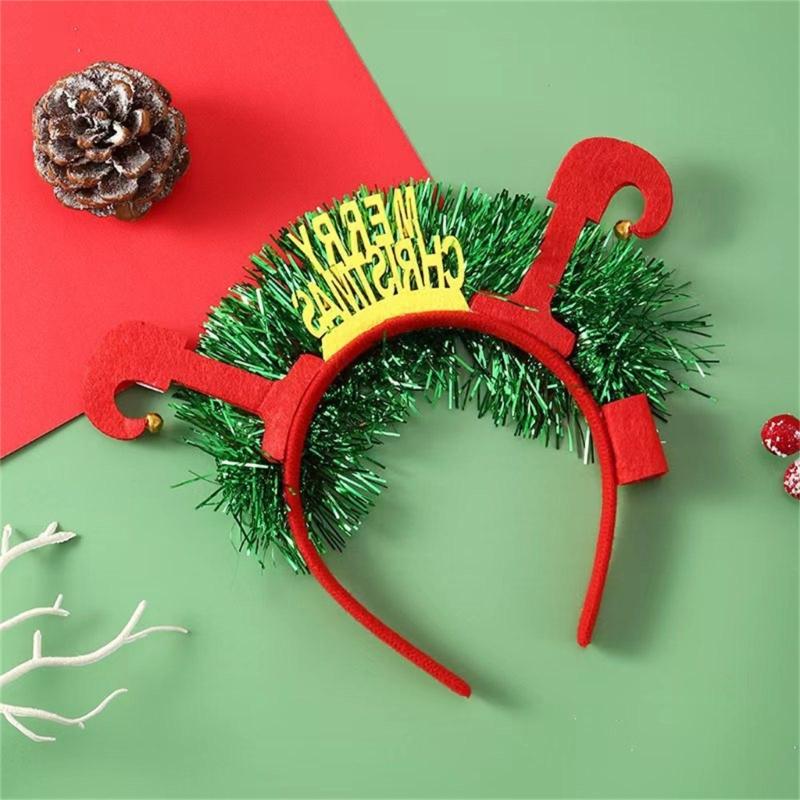 Flashing Christmas Headband with Built-in LED Light New Year Headgear Festive Hair Accessories for Holiday Parties