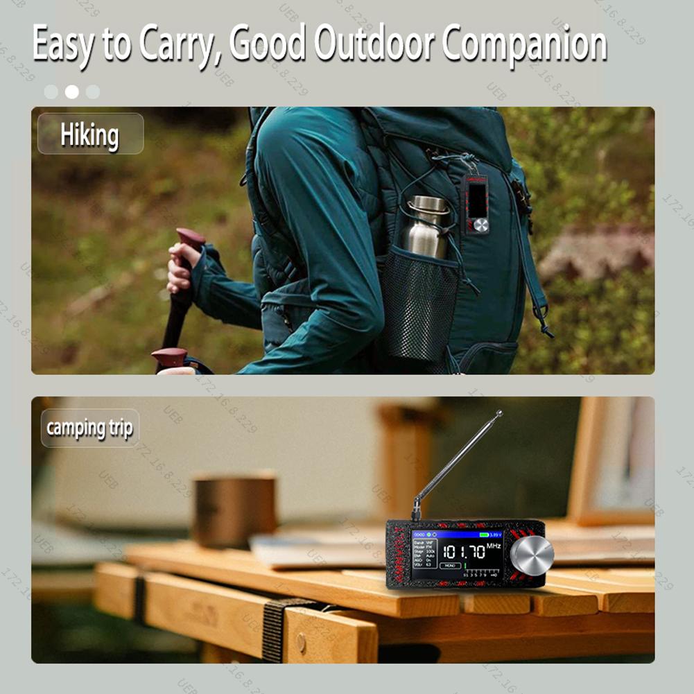 2025 New Upgrade SI4732 0.5-108mhz Mini Pocket Radio 1.9inch IPS Screen HF SW MW VHF Radio with Antenna All Band Radio Receiver