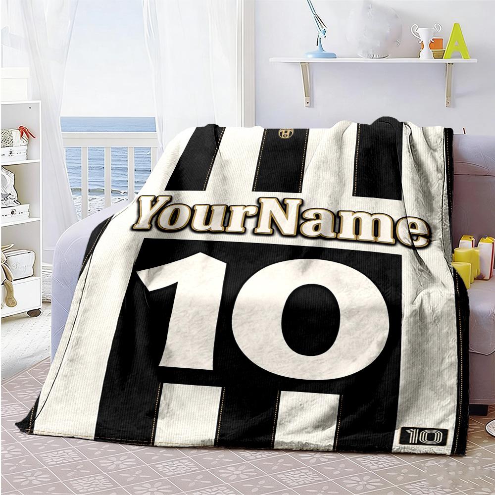 Juventus Customize Text Blanket Multi-purpose Customizable Blanket Soft Warm Cozy Throw For Office Chair Chair Nap Seaside Four Seasons Multipurpose