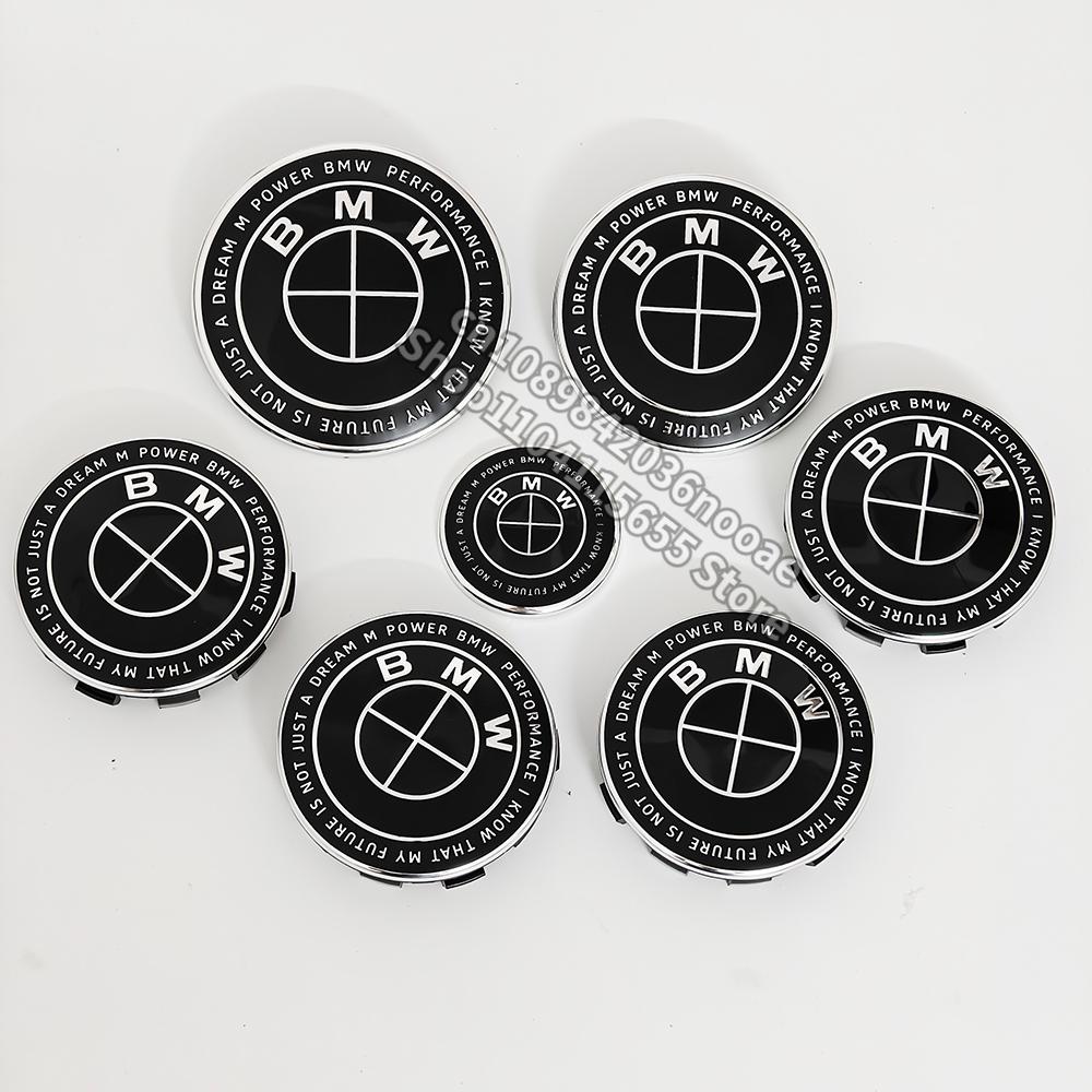 Thunder Full Black Hood Badge Trunk Emblem Wheel Center Cap Steering Wheel Badge for BMW Steering wheel logo