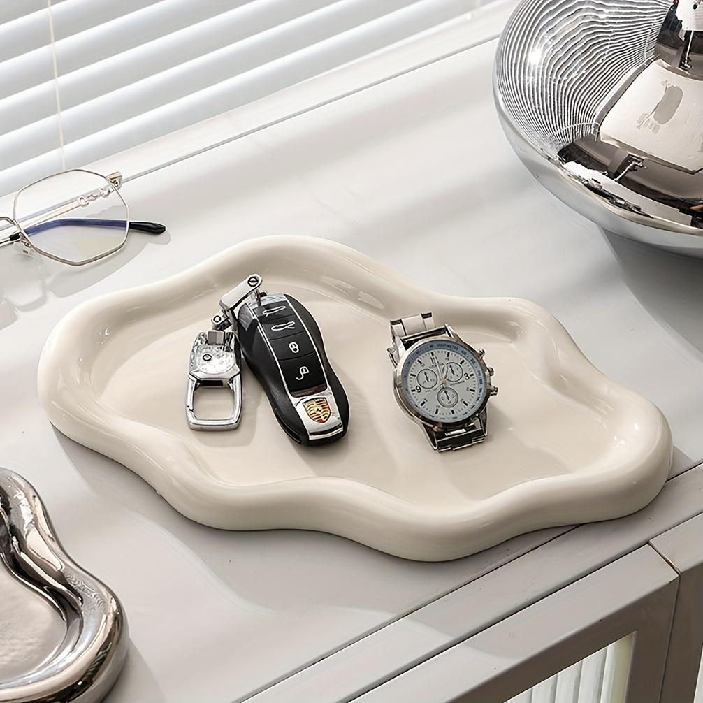 1pc ceramic cloud-shaped jewelry tray, suitable for decorating and collecting statues, space-themed home decoration