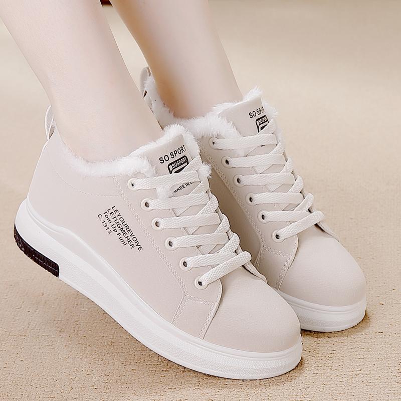 Мода 2024 Зимние ботинки Женские ботильоны Теплые ПУ Плюшевые Зимние ботинки Кроссовки — фото 5