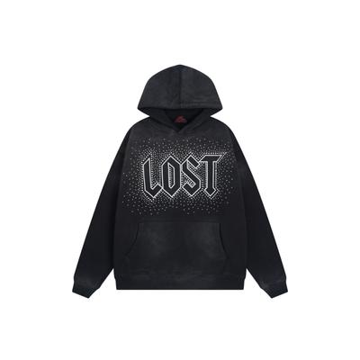 LOSTSHDWS Men's and Women's Pure Cotton Trendy Brand Hot Stamping and Washing To Make Old Hoodies and Hoodies
